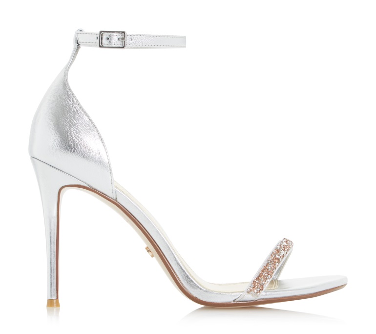 silver formal heels